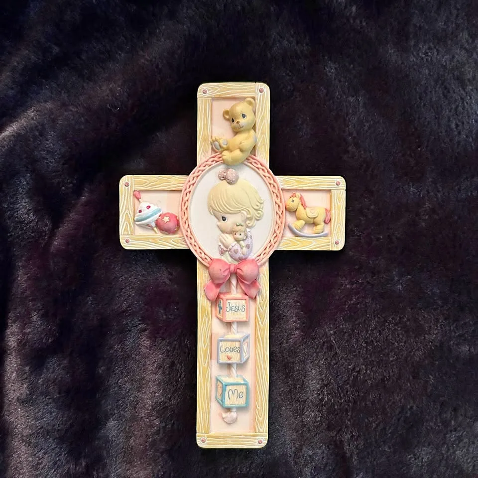Baptism first communion easter gift cross girl thumbnail