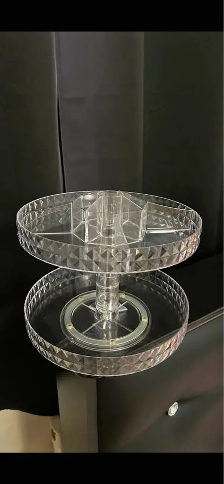 Acrylic vanity makeup perfume stand, 360 rotatable display thumbnail