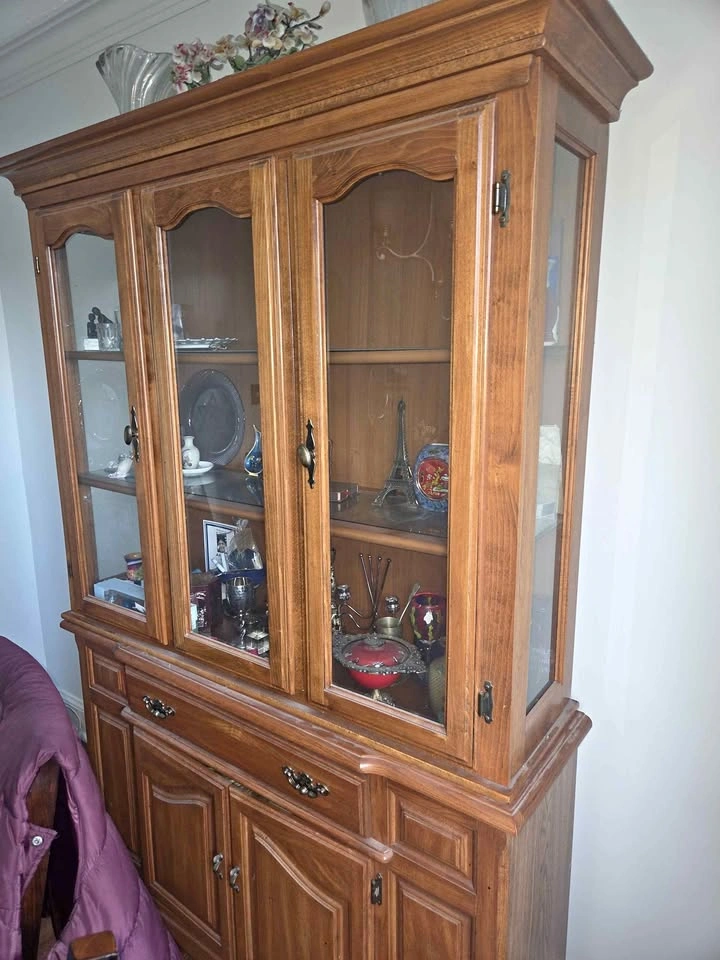 Solid Wood China Hutch Buffet Cabinet