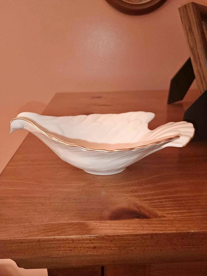 Vintage Lenox 24k Gold Trim Dove Large Trinket/Candy Dish