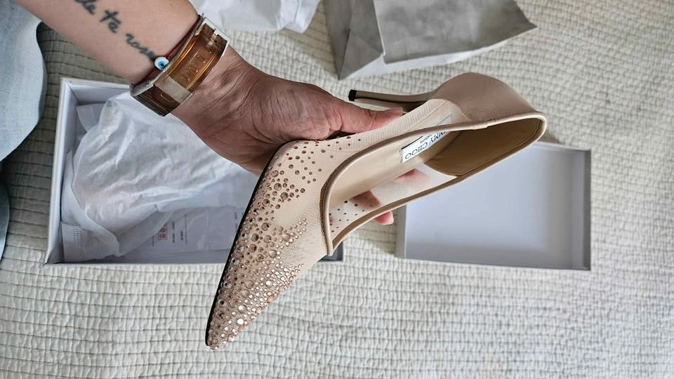 Jimmy Choo Romy 85 Mesh Pumps Size 38 - photo 3