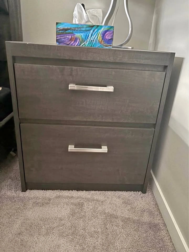 Bedroom set - two side tables, dresser, bed frame