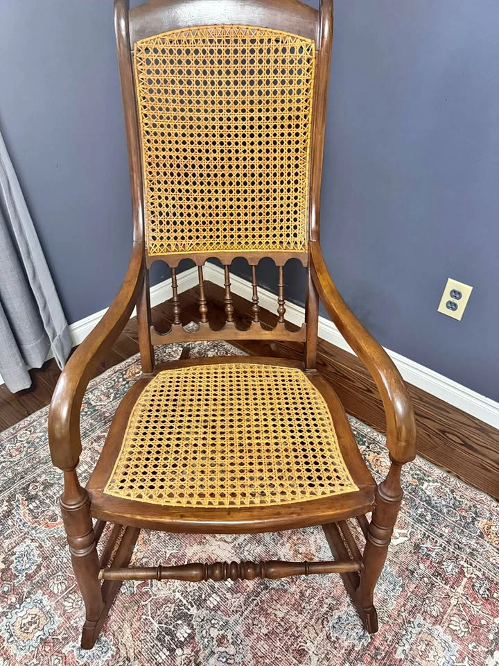 Vintage Cane Back Rocking Chair