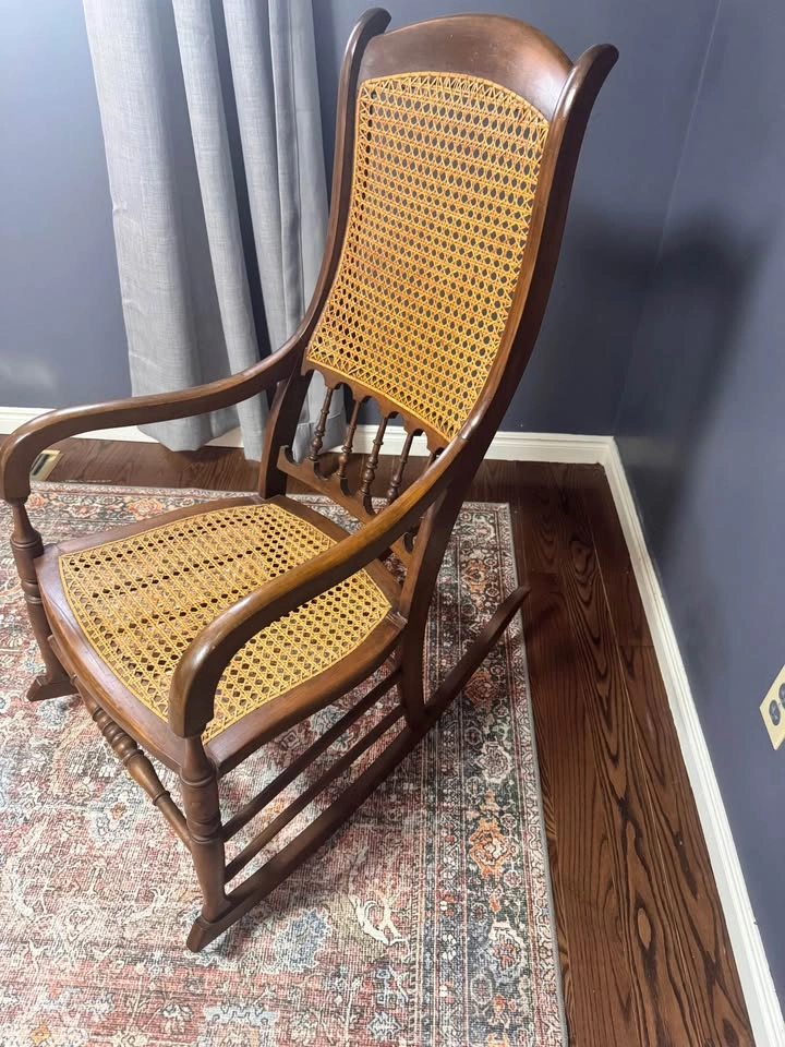 Vintage Cane Back Rocking Chair - photo 2