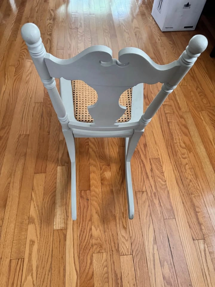 Grey Painted Splat Back Rocking Chair with Cane Seat - photo 3