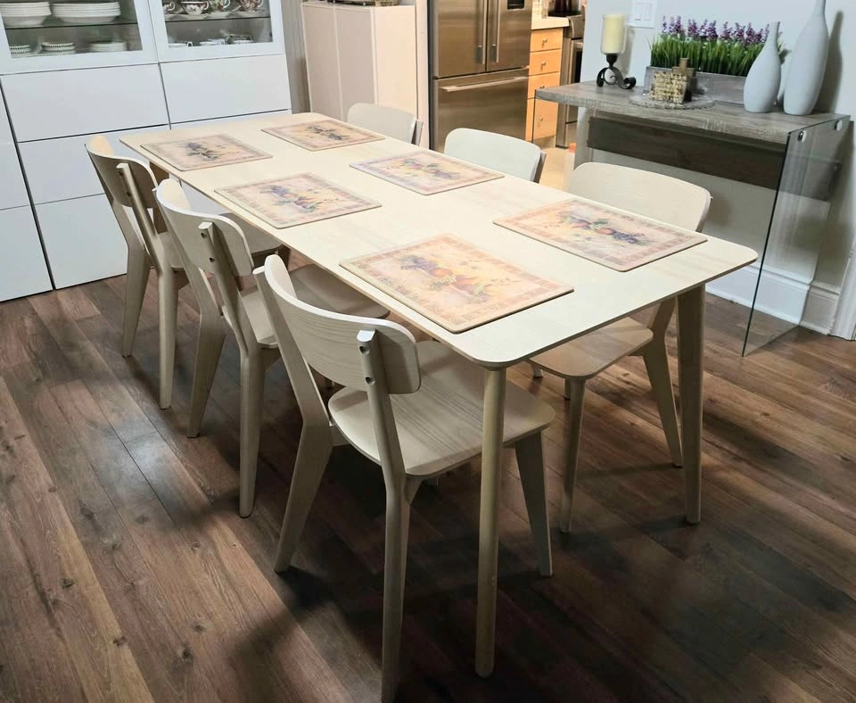IKEA Long Lisabo Dining Table & 6 Matching Chairs Set - photo 2