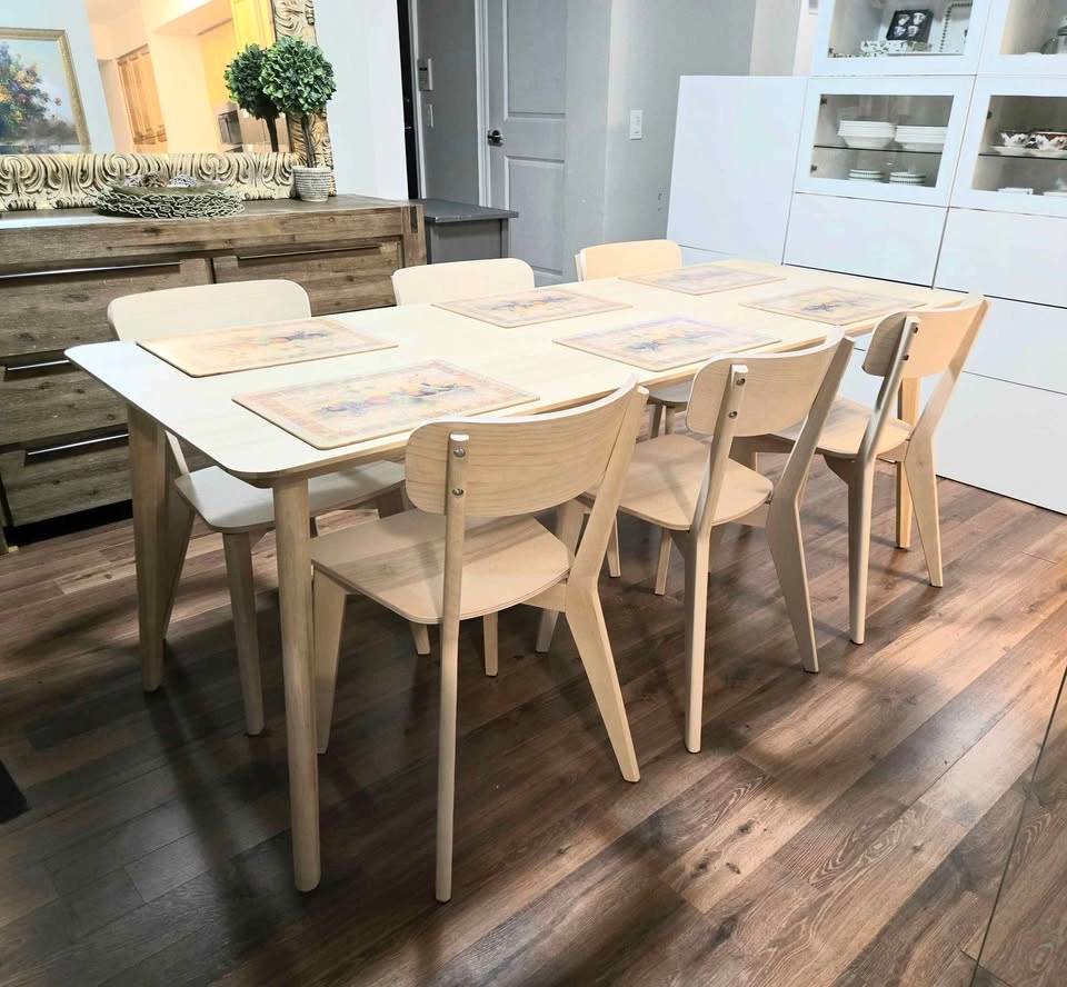 IKEA Long Lisabo Dining Table & 6 Matching Chairs Set - photo 3