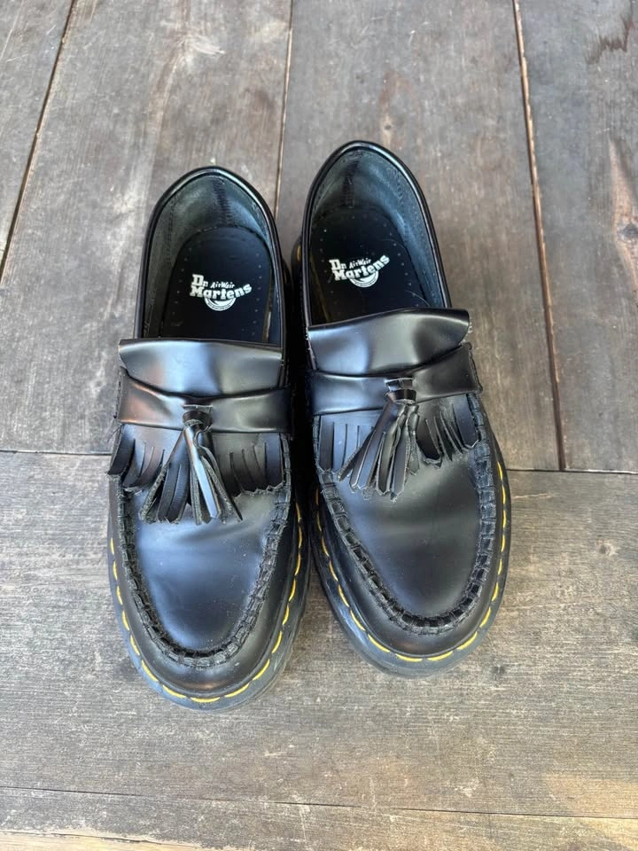Dr. Martens Leather Quad Platform Tassel Loafers Size 7 - photo 3