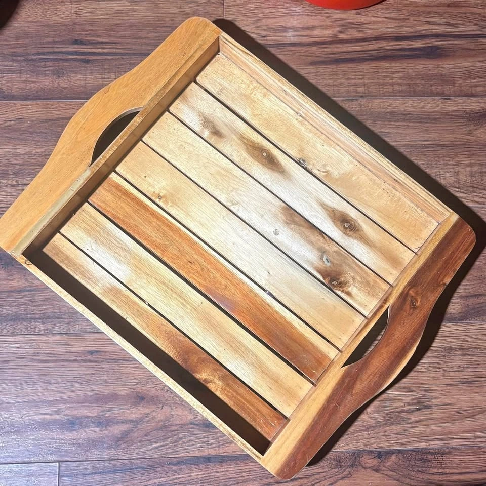 Wooden Serving Tray with Handles