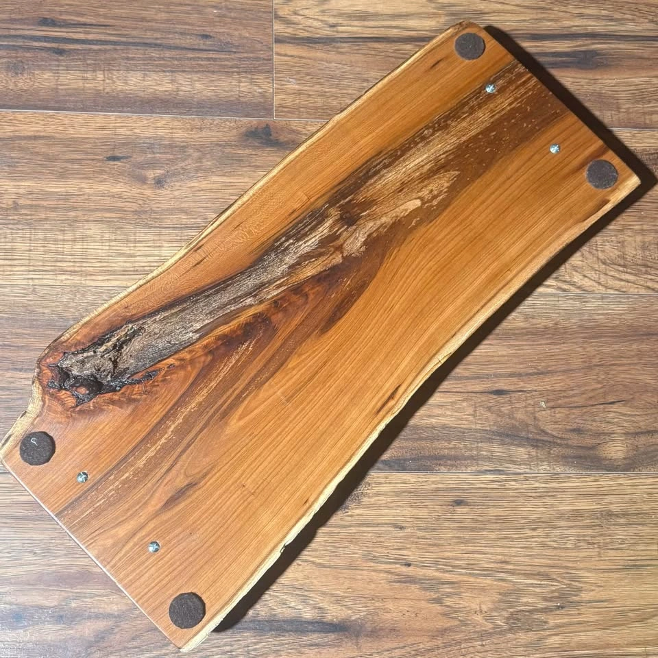 Live Edge Wood Serving Tray with Handles - photo 2