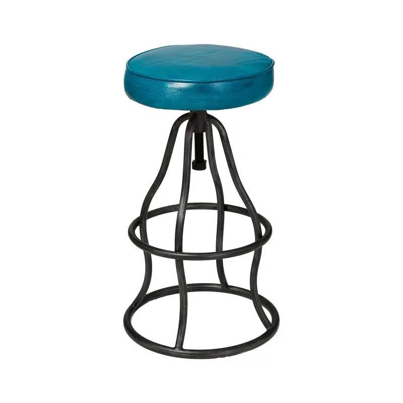 Broken- Bowie adjustable height bar stool peacock blue