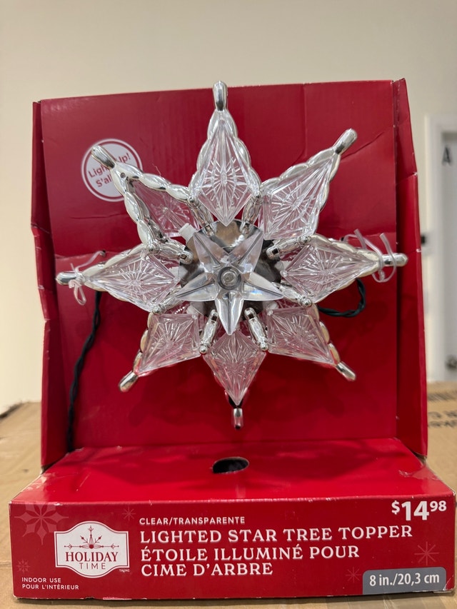 Holiday Time Lighted Star Tree Topper