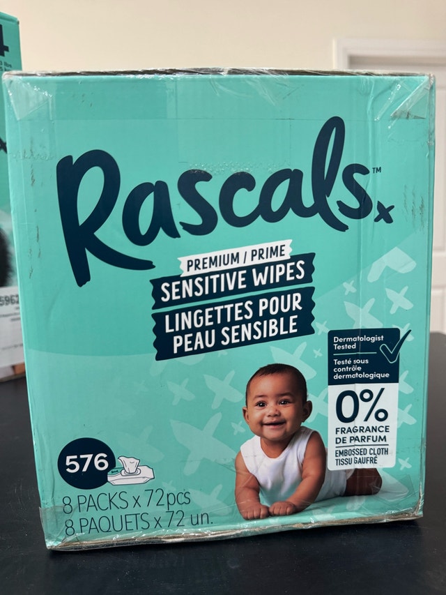 Rascals Sensitive Wipes 576 Count