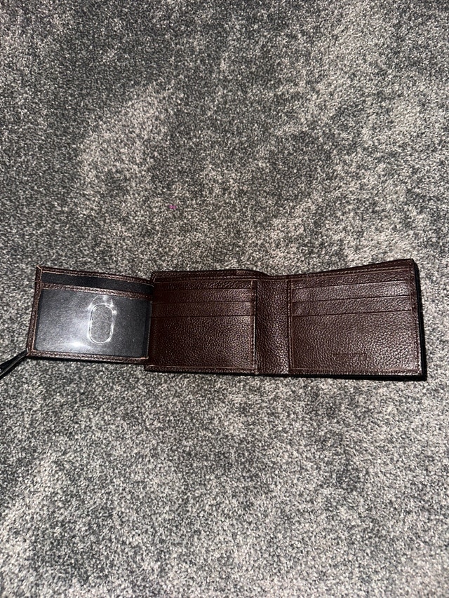 brand new dark brown genuine leather wallet - photo 3