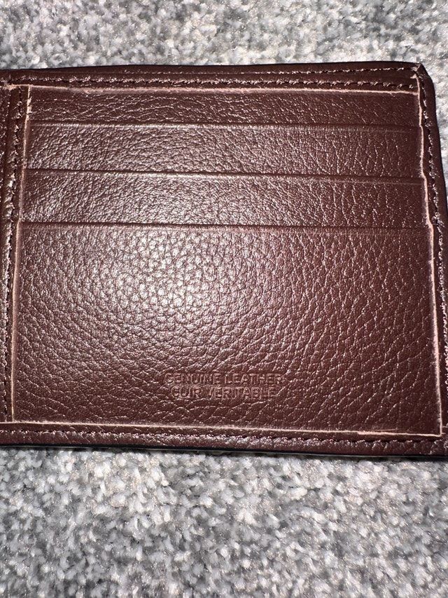 brand new dark brown genuine leather wallet - photo 4