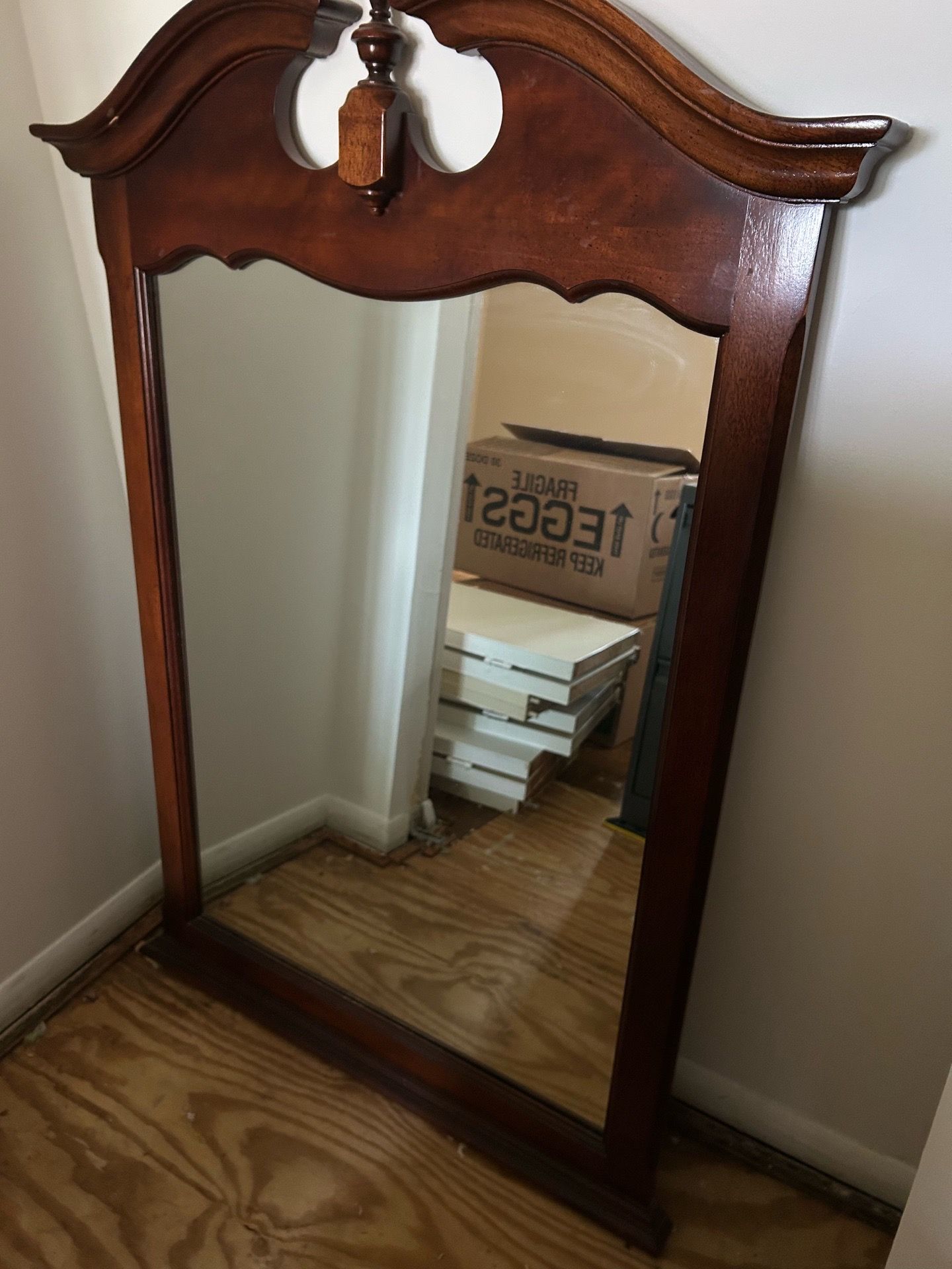 Beautiful cherry wood framed mirror