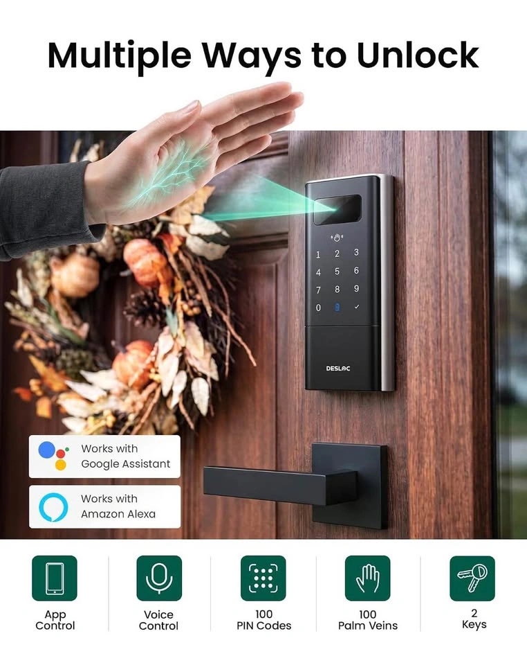 DESLOC K140 Plus Palm Vein Recognition Smart Door Lock - photo 2