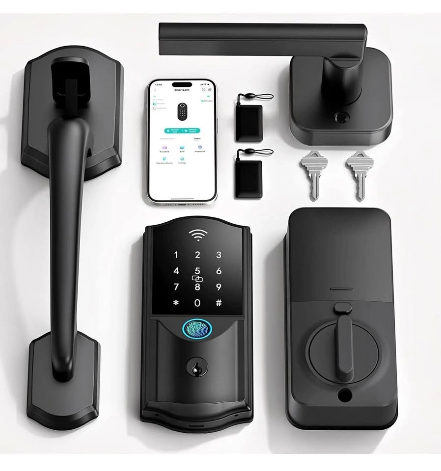 Smart Front Door Lock and Handle Set with Built-in WiFi