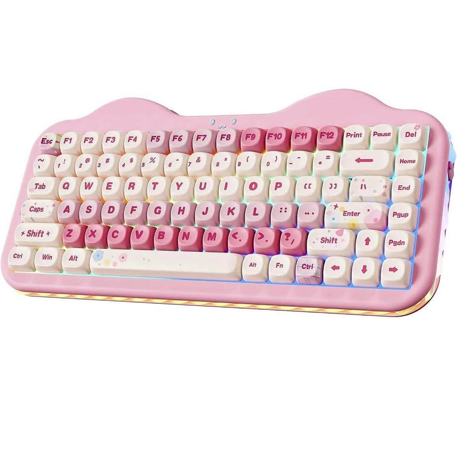 YUNZII C75 Cute 75% Wireless Mechanical Keyboard (Pink, Candy Sw