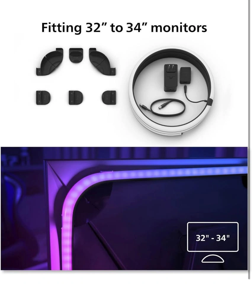 Philips Hue Play Gradient Lightstrip for 32-34" PC Monitor - photo 3