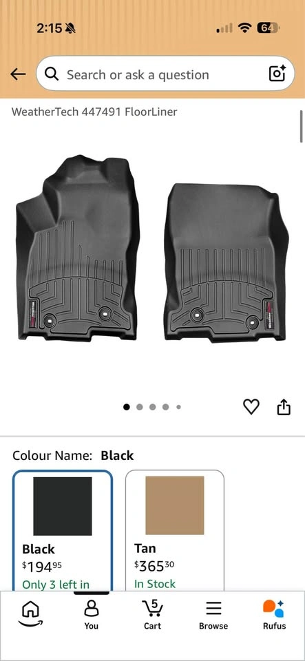 WeatherTech Floor Mats for 2020 Lexus NX 300 (Front Only) - photo 4