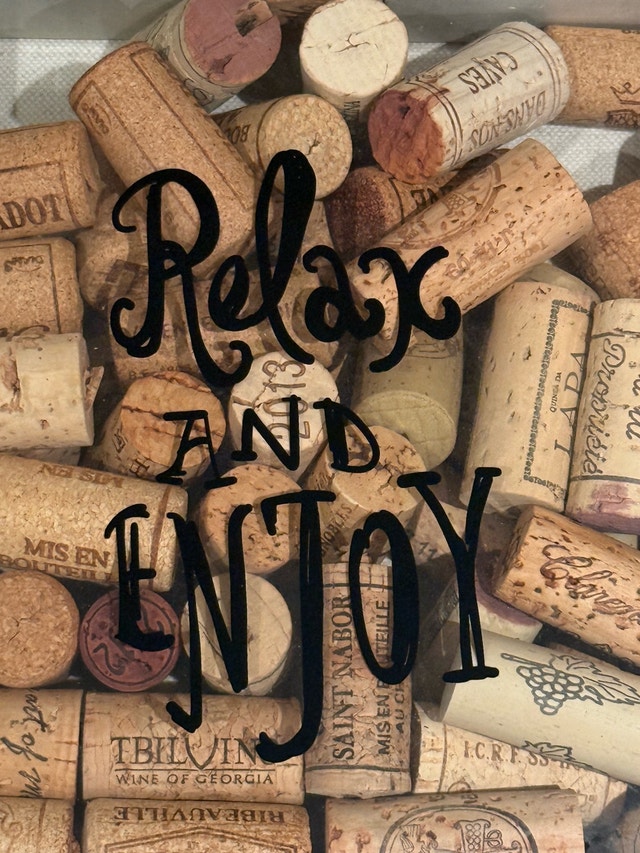 Relax and Enjoy Wine Cork Shadow Box - photo 2