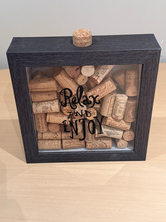 Relax and Enjoy Wine Cork Shadow Box - photo 4