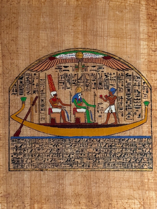 Egyptian Papyrus Drawing Artwork Framed Wall Decor - photo 3