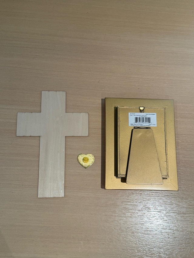 Our Lady of Guadalupe Cross, Heart Pin, and Framed Crystal Cross - photo 5