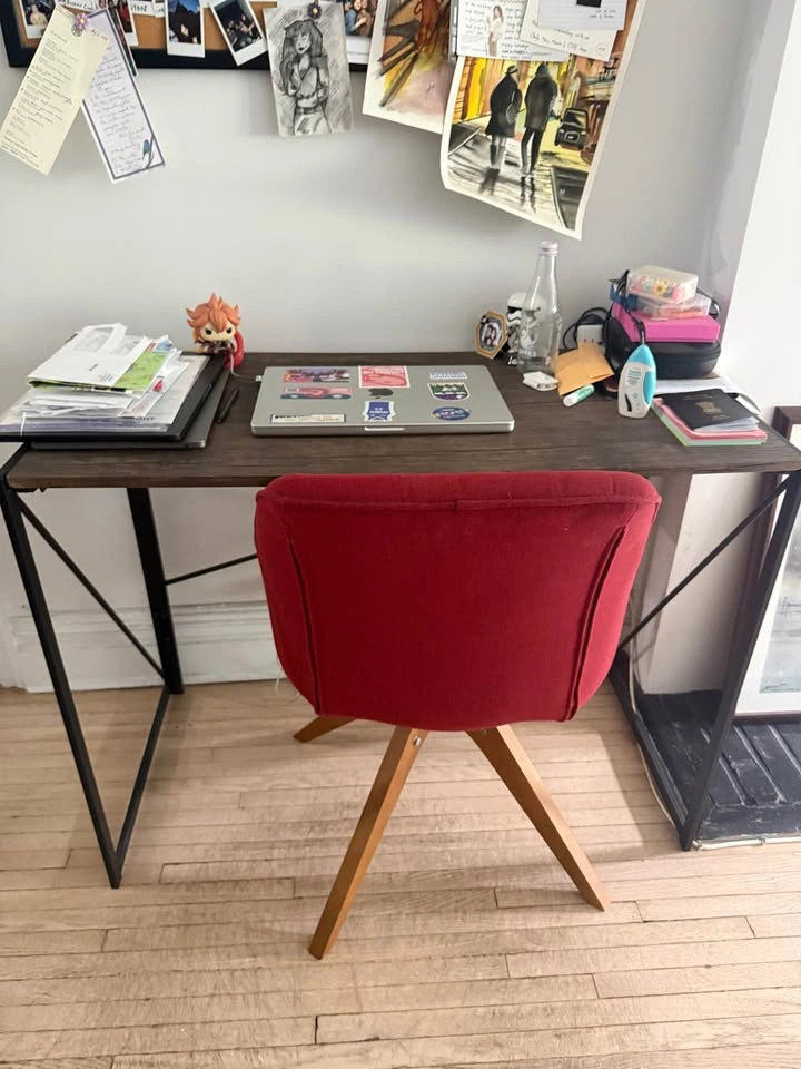 Industrial Wood and Metal Writing Desk - photo 3