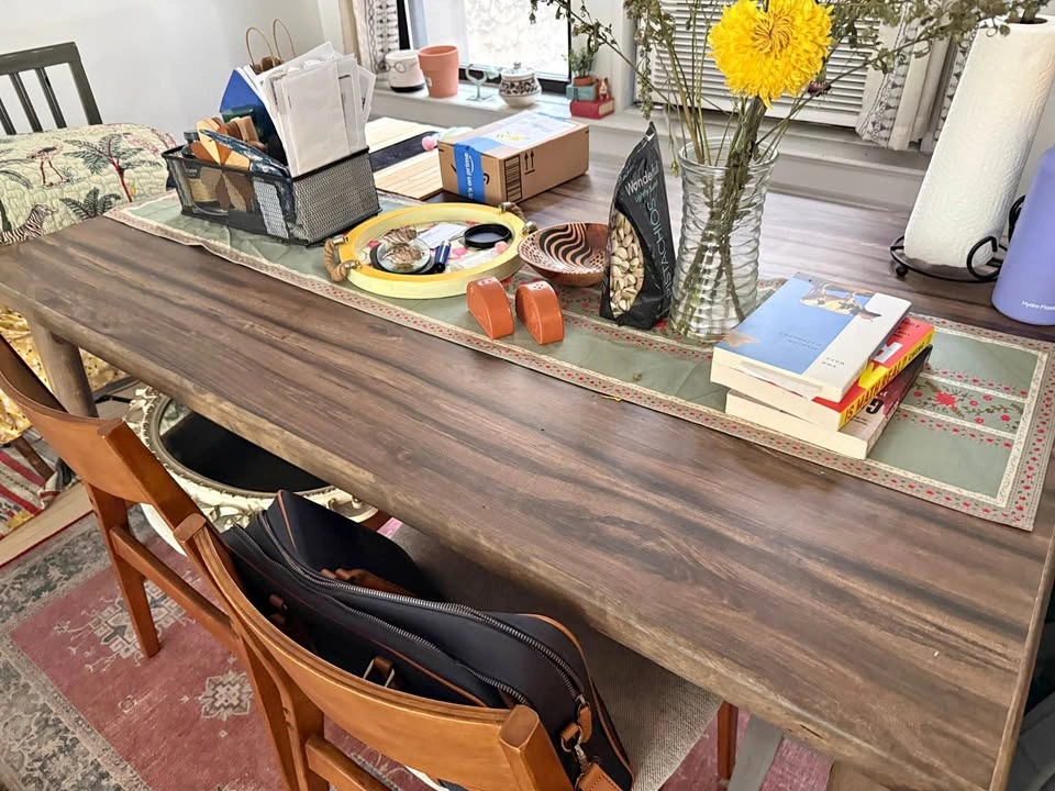 Solid Wood Base Dining Table