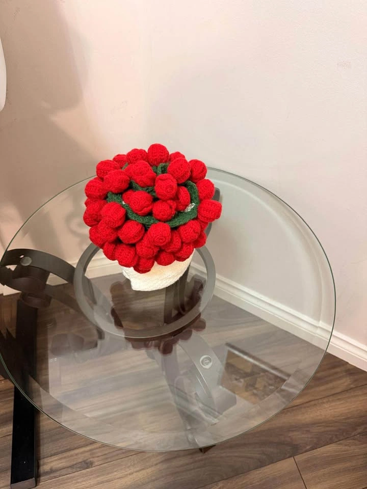 Round Glass Top Side Table with Wrought Iron Base - photo 3