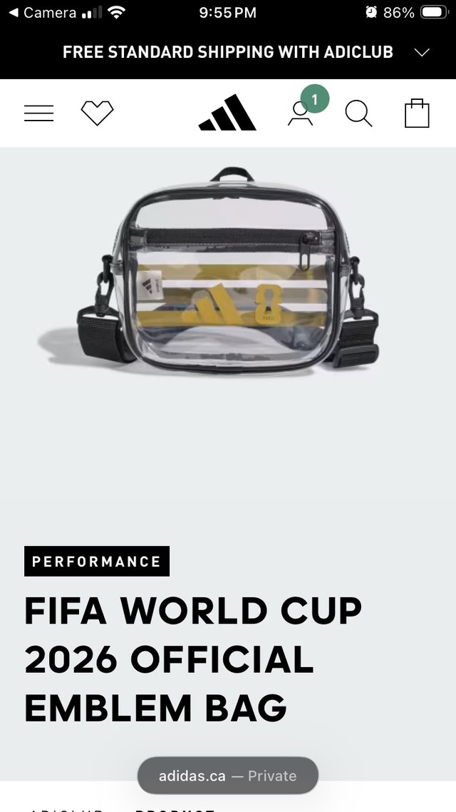 Adidas FIFA World Cup 2026 Emblem Bag