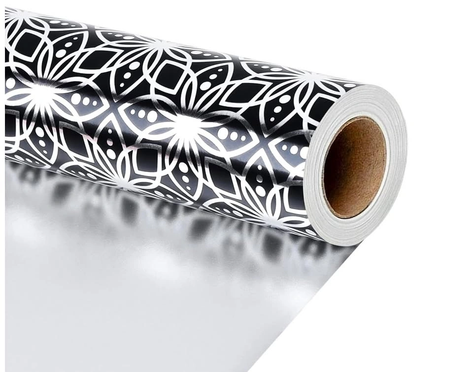 LaRibbons Reversible Foil Wrapping Paper - 17 in x 33 Feet