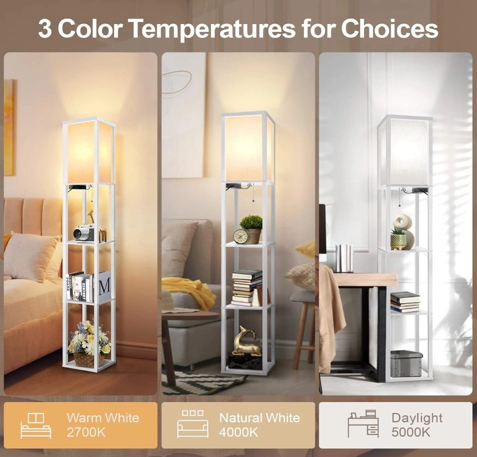 Brand New OUTON Floor Lamp with Shelves, USB & Power Outlet - photo 2