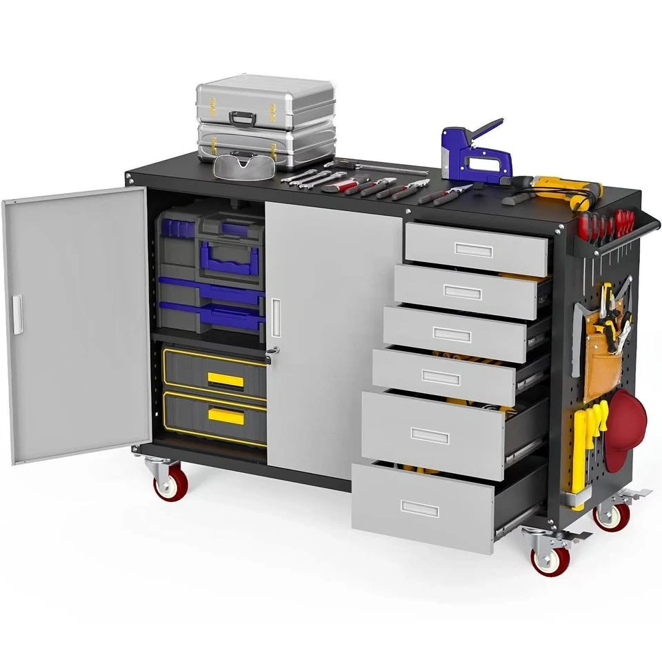 NEW-55" W Rolling Workbench w/6 Drawers - Tool Box