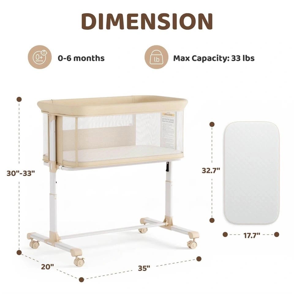 Brand New Adjustable Height Baby Cradle Bassinet - photo 2