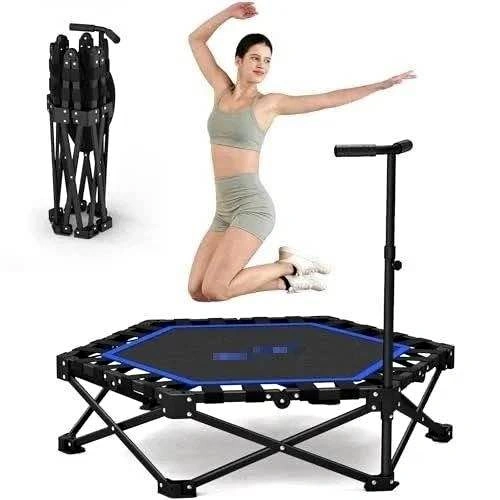 Folding Fitness Trampoline with Adjustable Handle