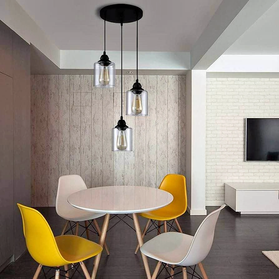 Modern 3-Light Glass Pendant Chandelier - Ceiling Light