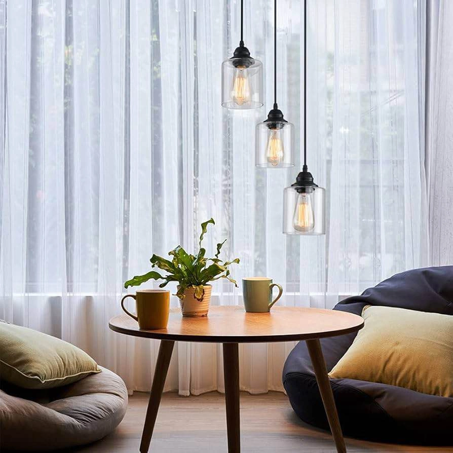 Modern 3-Light Glass Pendant Chandelier - Ceiling Light - photo 2