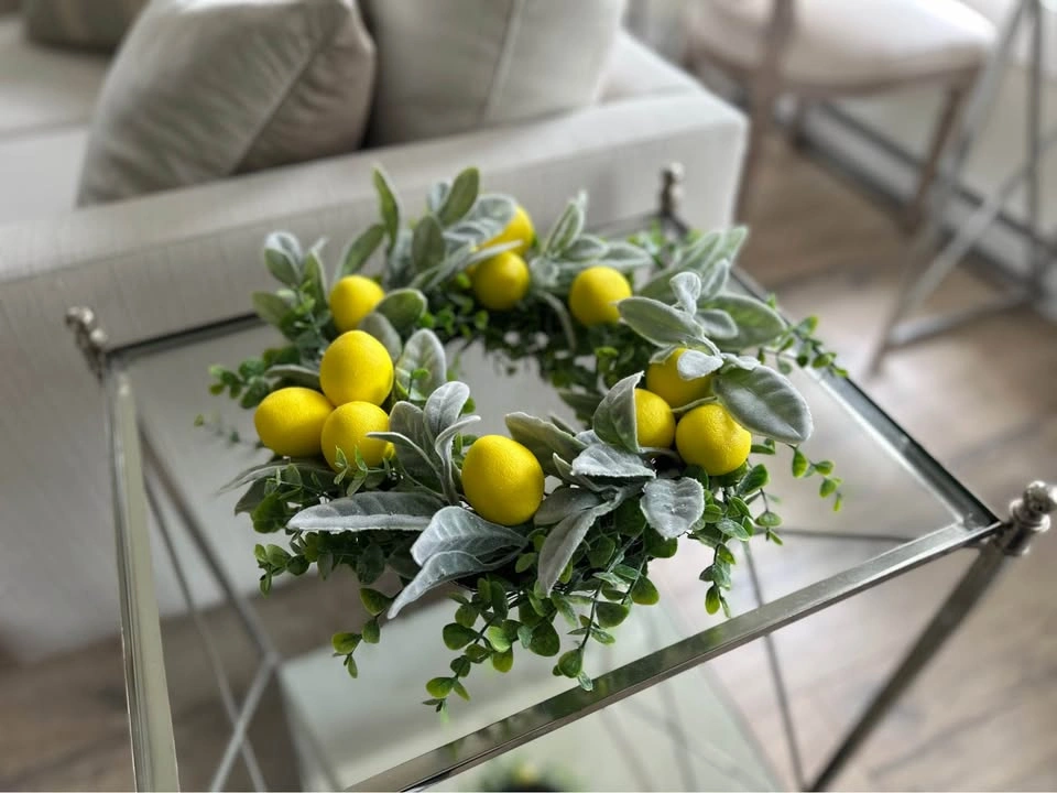 Classy little wreath with zesty Lemons and Lamb's Ear & Eucalypt - photo 2