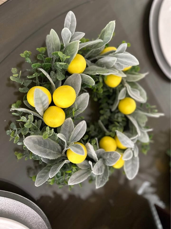 Classy little wreath with zesty Lemons and Lamb's Ear & Eucalypt - photo 3
