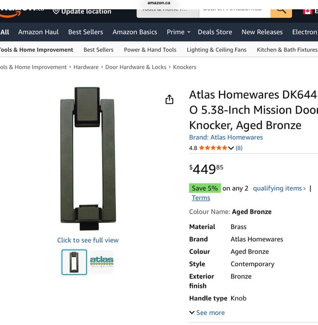 Atlas Homewares Mission Door Knocker - photo 3