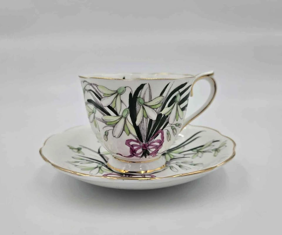Royal Albert Bone China Flower of the Month Snowdrop Tea Cup and