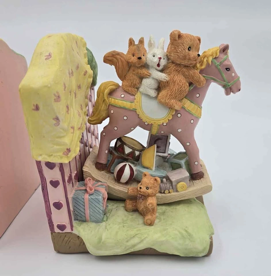 Vintage Nursery Animal Rocking Horse Bookends - photo 3