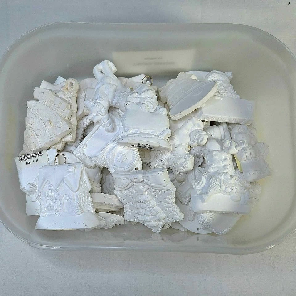 Lot of Unpainted Ceramic Christmas Ornaments
