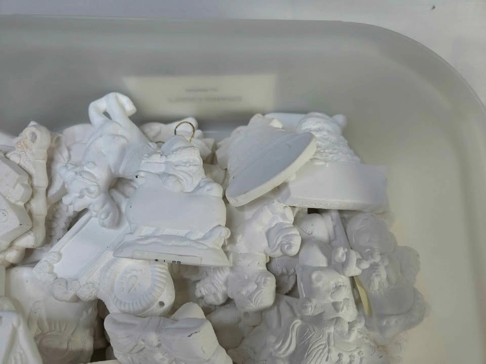 Lot of Unpainted Ceramic Christmas Ornaments - photo 2
