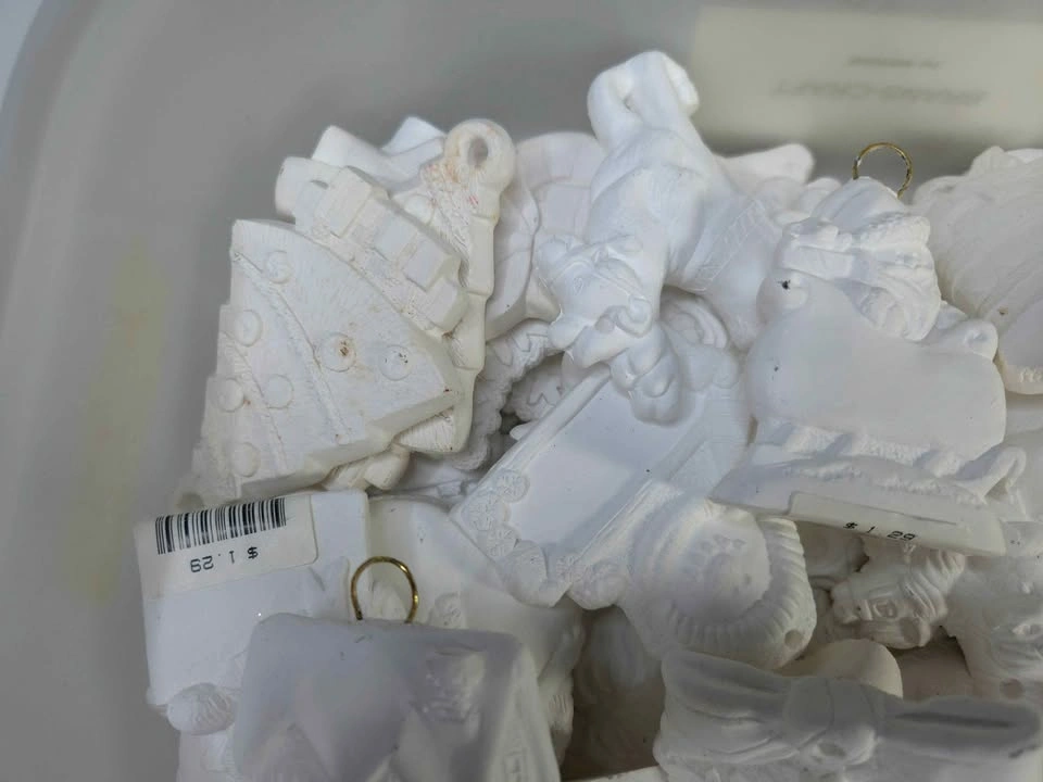 Lot of Unpainted Ceramic Christmas Ornaments - photo 3