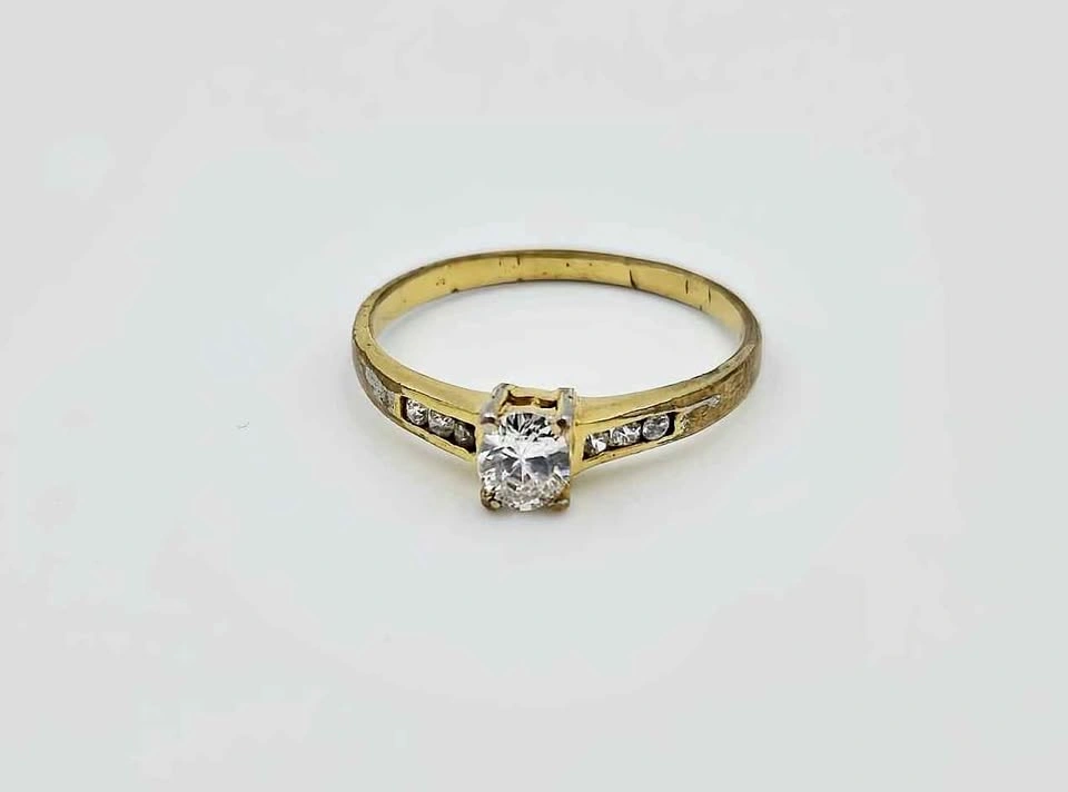Gold-Toned Solitaire Engagement Ring