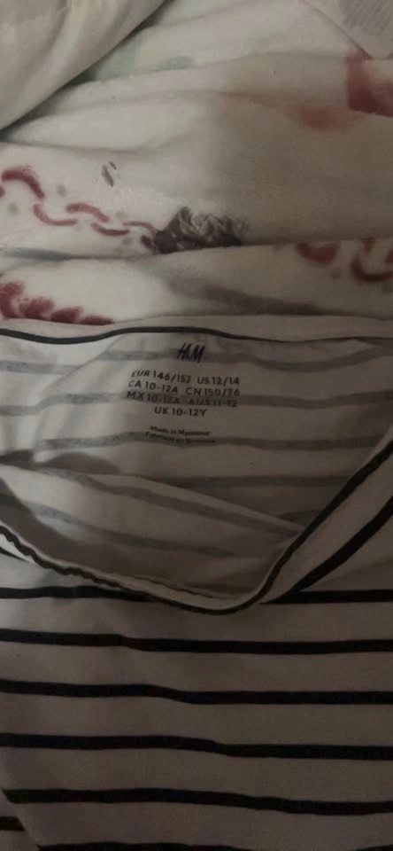 H&M White and Black Striped Shirt - photo 2